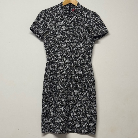 Hugo Boss Kirsi Turtle Neck Patterned Dress Short Sleeve Sheath - Picture 4 of 13